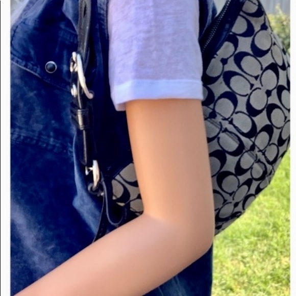 VTG Coach BoHo Canvas & Leather Shoulder Handbag - Picture 8 of 11